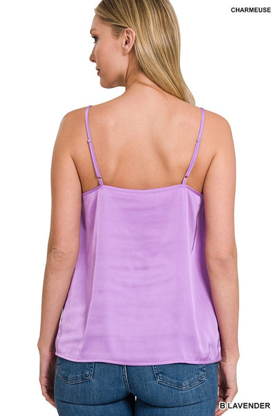 Satin Cowl Neck Cami Top