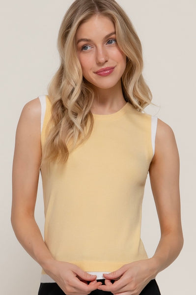 Knit Sleeveless Contrast Layered Top
