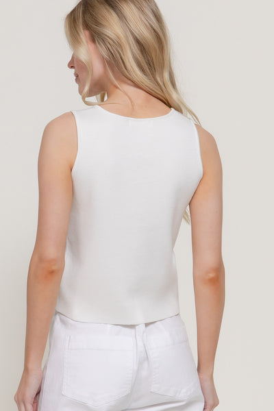 Knit Sleeveless Button Down Top