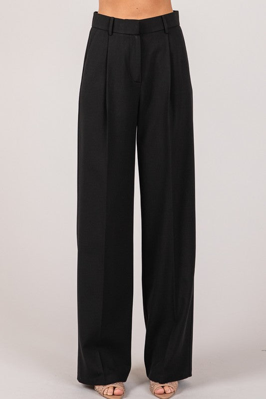 Tweed Wide Leg Trouser Pants