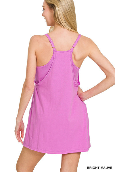 Cotton Mini Dress With Built-in Romper Liner