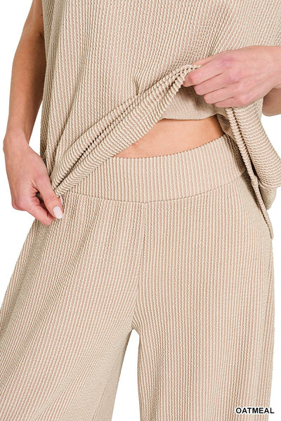 Ribbed Short Sleeve Tee & Pants Set