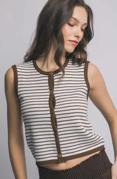 Striped Knit Vest Top