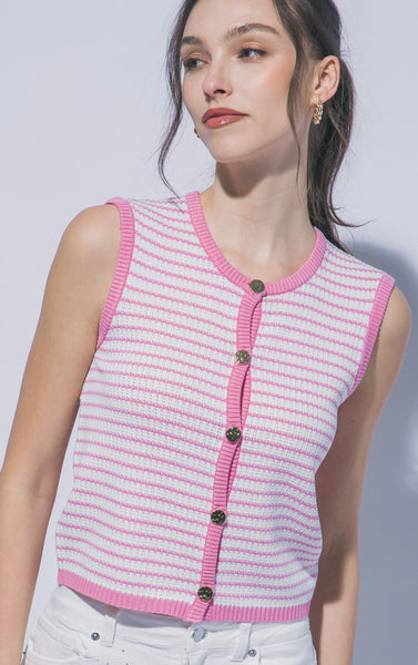 Striped Knit Vest Top