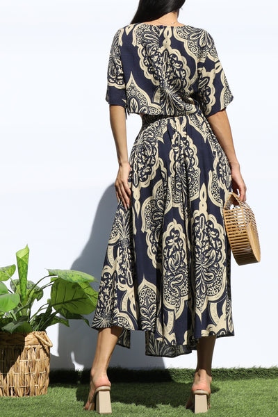Royal Set Top + Flared Midi Skirt