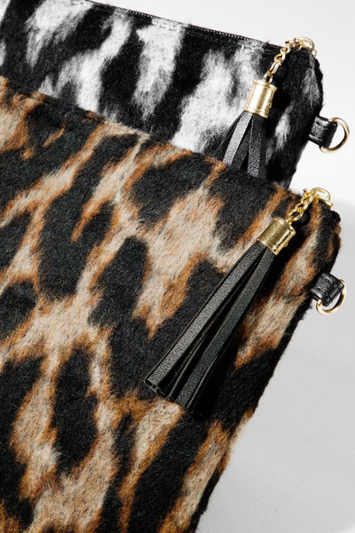 Faux Fur Leopard Crossbody Bag