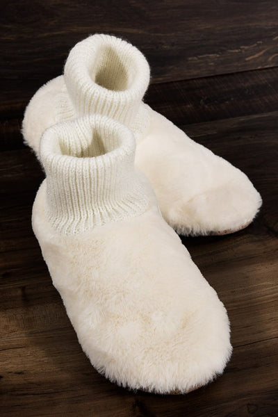 Soft Metallic Ribbed Faux Fur Slippers