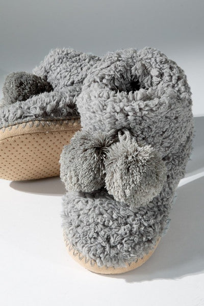 Cozy Booties Slipper with Ball Accent