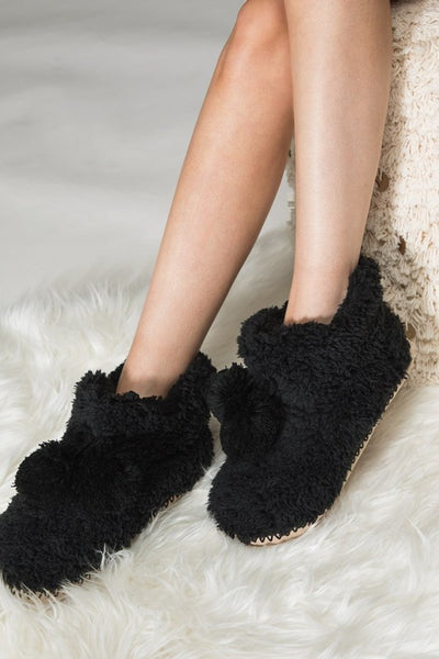 Cozy Booties Slipper with Ball Accent