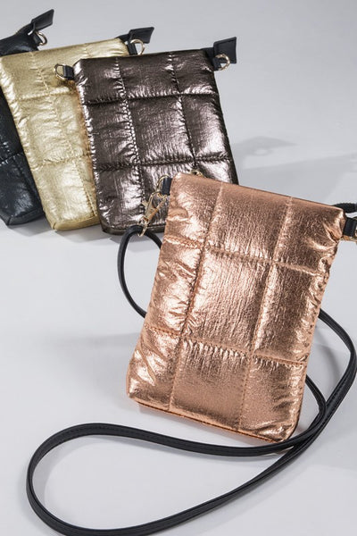 Puff Insulated Metallic Bubble Cross Body Bag