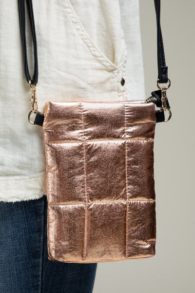 Puff Insulated Metallic Bubble Cross Body Bag