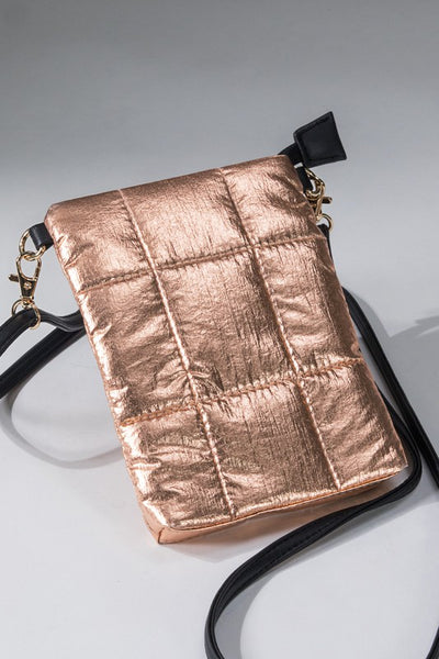 Puff Insulated Metallic Bubble Cross Body Bag