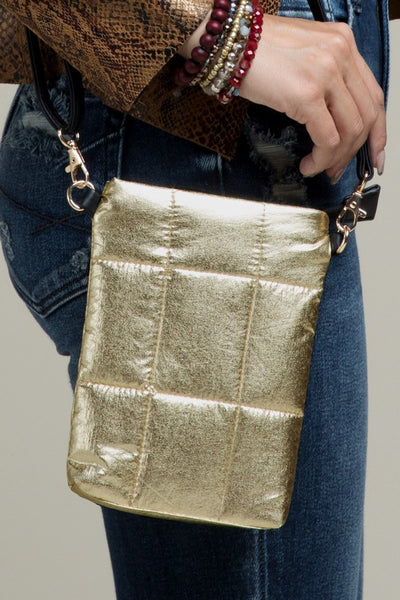 Puff Insulated Metallic Bubble Cross Body Bag