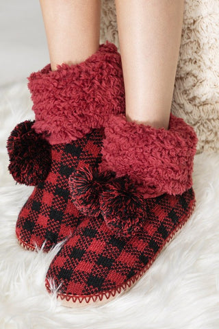 Buffalo Plaid Bootie Slippers