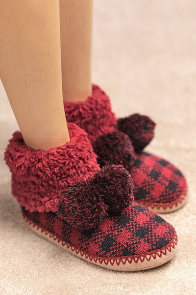 Buffalo Plaid Bootie Slippers