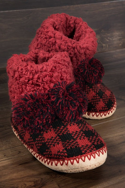 Buffalo Plaid Bootie Slippers