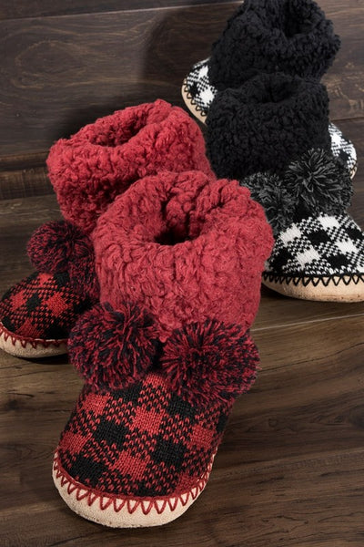 Buffalo Plaid Bootie Slippers