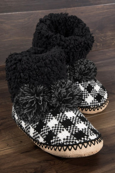 Buffalo Plaid Bootie Slippers