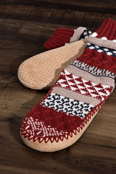 Knit Nordic Slipper Sock Boot