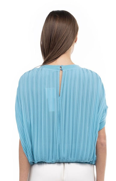 Pleated Dolman Sleeve Blouse