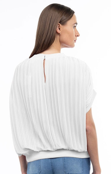 Pleated Dolman Sleeve Blouse