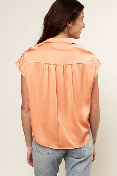 Satin Loose Fit Button Down Shirt