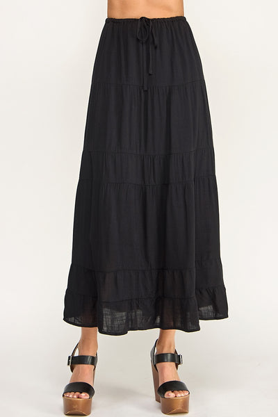 Linen Blend Maxi Skirt