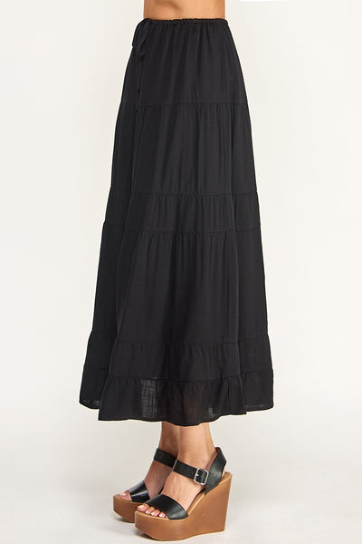 Linen Blend Maxi Skirt