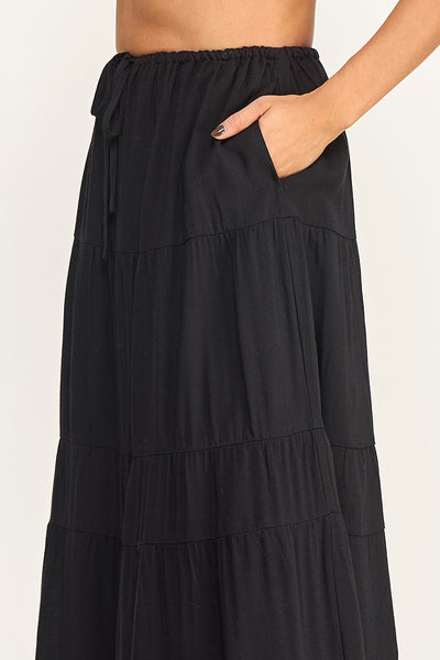 Linen Blend Maxi Skirt