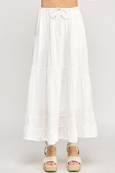Linen Blend Maxi Skirt