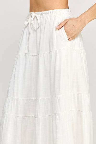Linen Blend Maxi Skirt