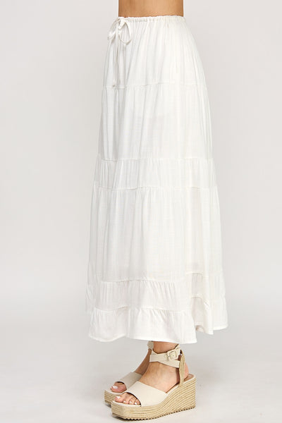 Linen Blend Maxi Skirt
