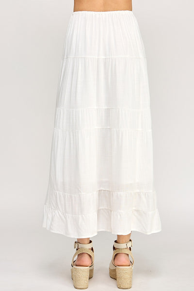 Linen Blend Maxi Skirt