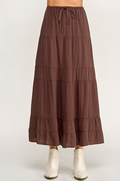 Linen Blend Maxi Skirt