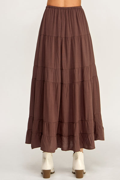 Linen Blend Maxi Skirt