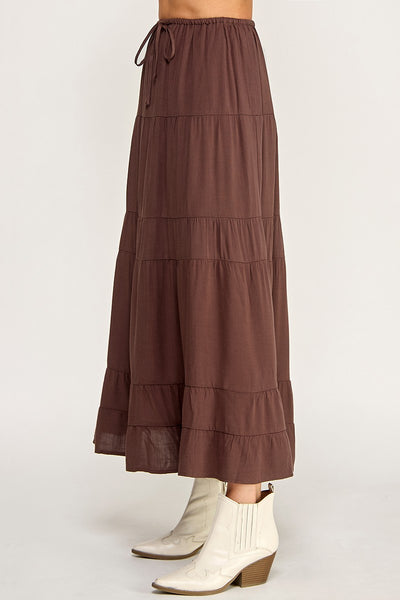 Linen Blend Maxi Skirt