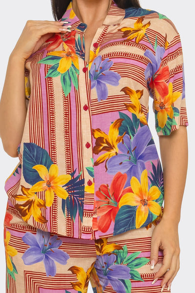 Breathable Floral Print Pants