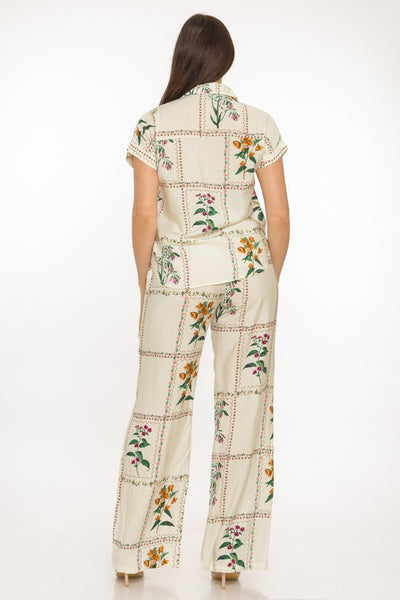 Breathable Flower Print Pants