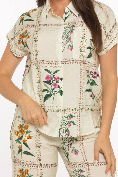 Breathable Flower Print Pants