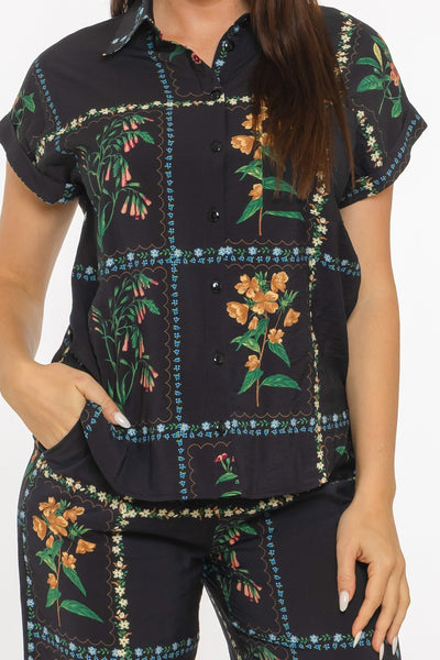 Breathable Flower Print Pants