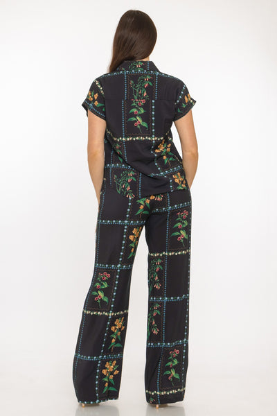 Breathable Flower Print Pants
