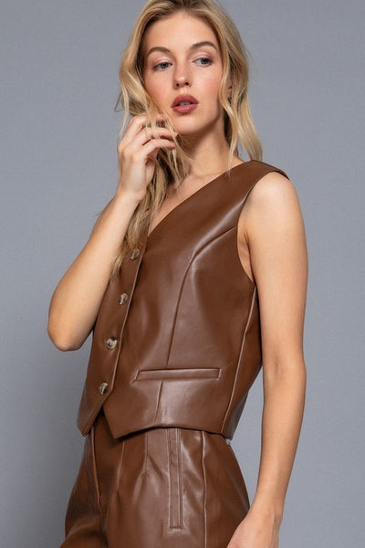 Faux Leather Vest