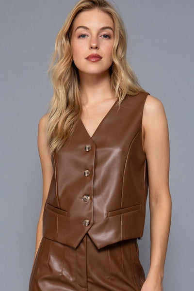 Faux Leather Vest