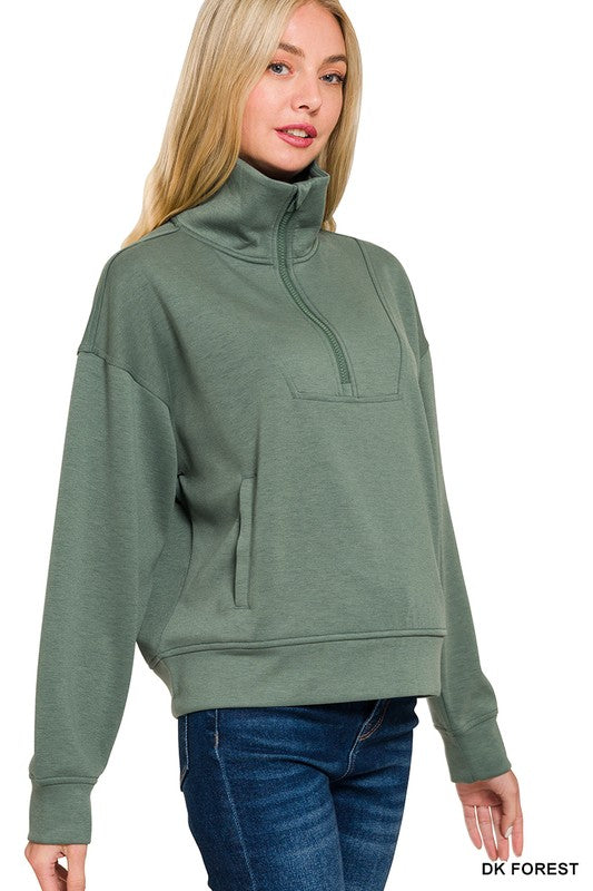 Modal Mix Scuba Half Zip Pullover