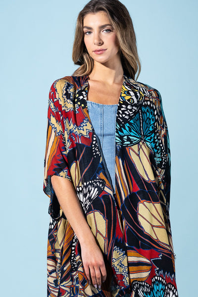 Midnight Monarch Summer Kimono