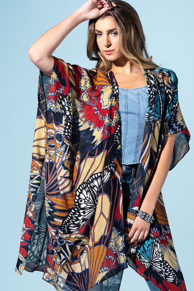Midnight Monarch Summer Kimono
