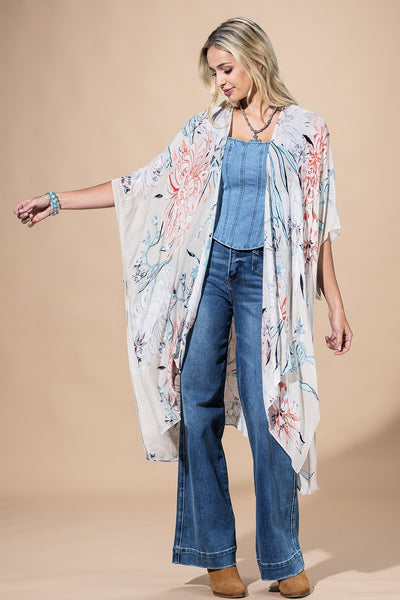 Airy Floral Summer Kimono