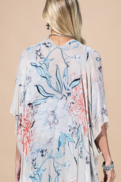 Airy Floral Summer Kimono