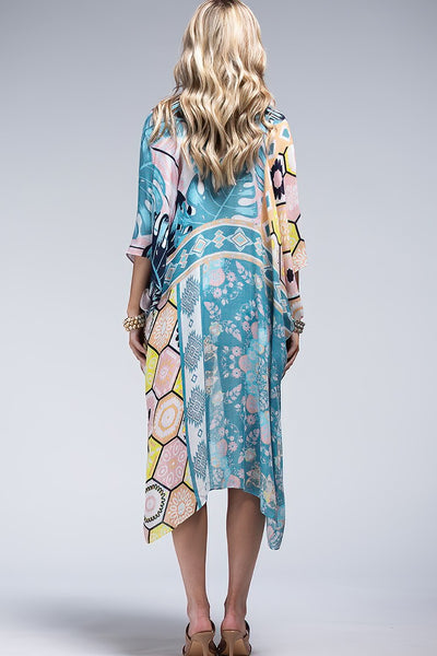 Tropical Pattern Summer Kimono