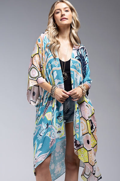 Tropical Pattern Summer Kimono